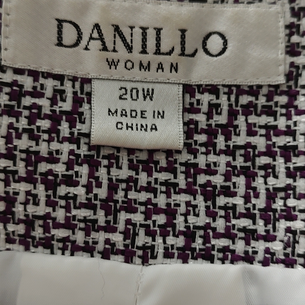 Dress suit  Women Danillo  2 Pieces Color Purple White Size 20W  Zipper - Picture 10 of 14